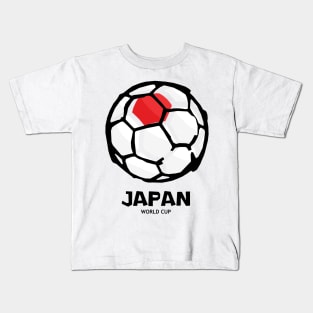 Japan Football Country Flag Kids T-Shirt